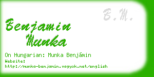 benjamin munka business card